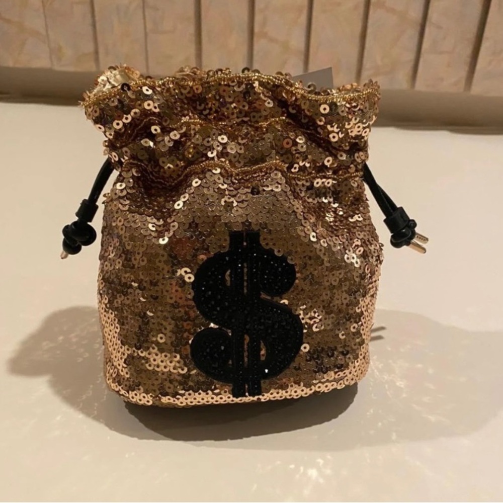 Aldo Money symbol sequin handbag